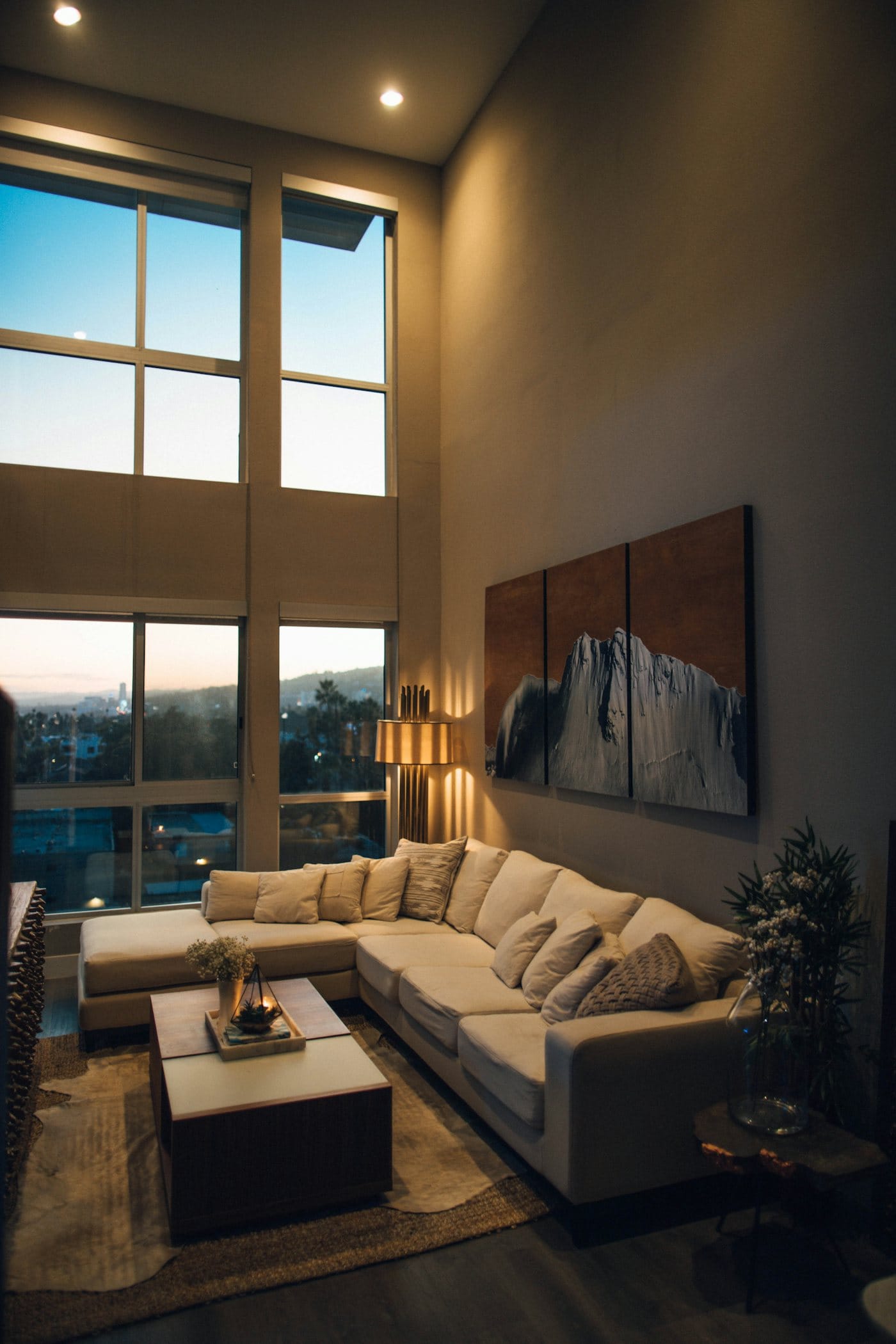Sunlit, beautifully styled Atlanta living room ready for guests